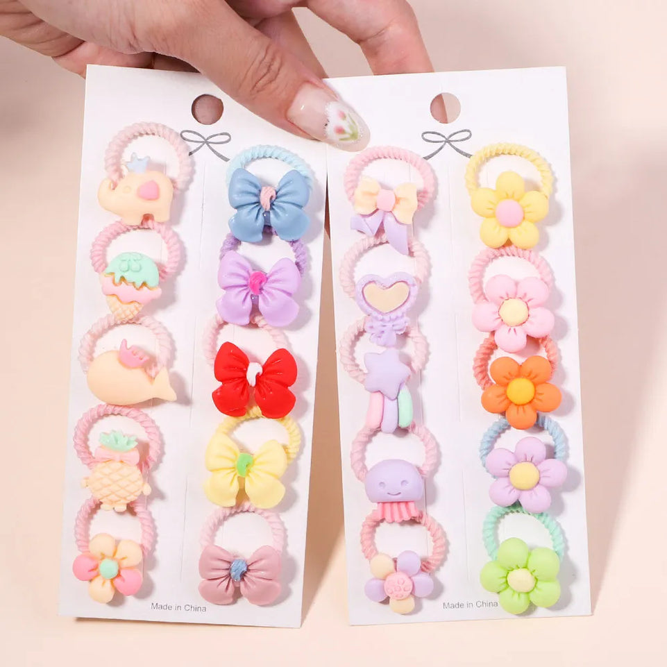 10/20Pcs/Set New Cute Bowknot Headbands Girls Elastic Hair Bands Hair Accessories for Kids Cartoon Bows Headwear Ornaments Gift