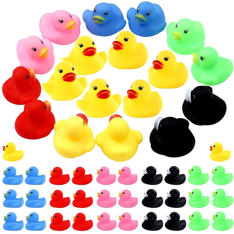 10/20pcs Squeaky Rubber Ducks Baby Bath Toys Squeeze Sound Float Ducks Shower Water Toys For Kids Boys Girls Party Toys Gifts